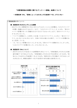 「消費増税後の影響に関するアンケート調査」結果について