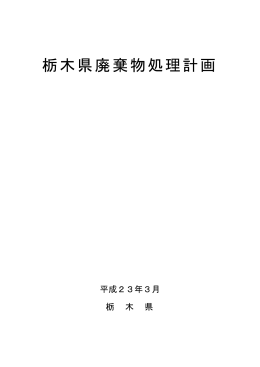 栃木県廃棄物処理計画（PDF：4167KB）