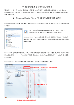 好きな音楽を BGM として使う Windows Media Player で CD から音楽