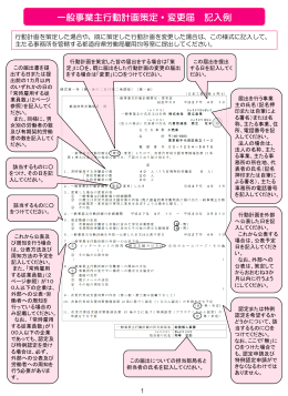 一般事業主行動計画策定・変更届 記入例