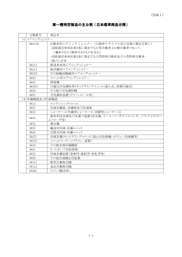 第一種特定製品の主な例（日本標準商品分類）