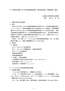 - 1 - ドイツ連邦共和国における知的財産訴訟制度（特許訴訟