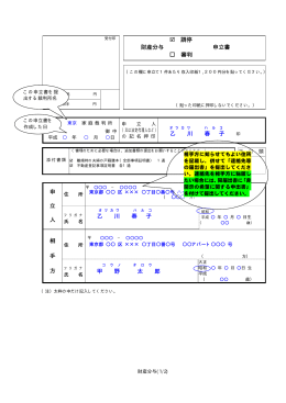 調停 財産分与 申立書 審判 乙 川 春 子 申 立 人 乙 川 春 子 相 手 方 甲