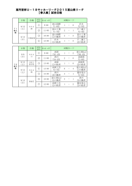 高円宮杯U－18サッカーリーグ2015富山県リーグ 【参入戦】試合日程