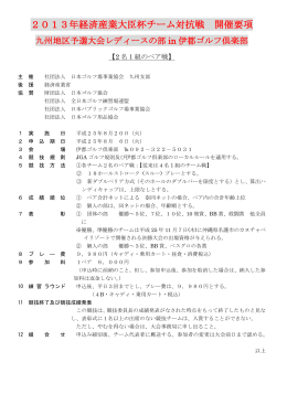 2013年経済産業大臣杯チーム対抗戦 開催要項