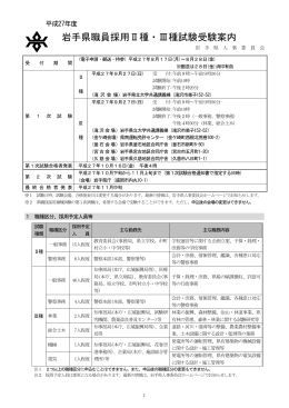 岩手県職員採用Ⅱ種・Ⅲ種試験受験案内