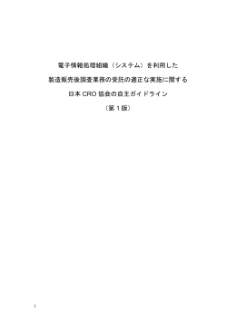電子情報処理組織（システム）を利用した 製造販売後