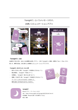 「tonight?」というメッセージだけ。 お誘いコミュニケーションアプリ