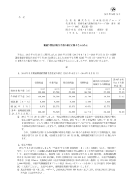 業績予想及び配当予想の修正に関するお知らせ