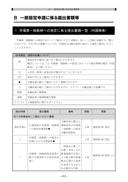 B 一部指定申請に係る提出書類等