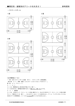 種目別・面数別のアリーナの大きさ1 参考資料