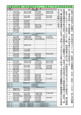 広島市 民館 本の返却ポスト 成27 11 月回収予定表 広 島 市 民 館 内 に