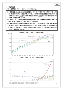 1 移動系通信 (1) 携帯電話・PHS・BWA（MVNOを含む。） 携帯電話