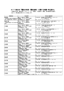 NTT東日本「電柱の利用（電柱添架）に関する相談・申込窓口」