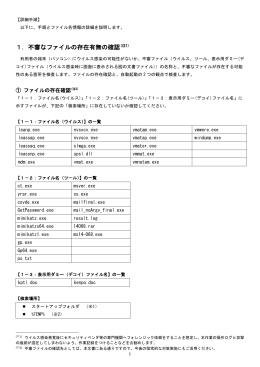 1．不審なファイルの存在有無の確認(注1)