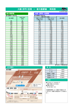 大阪（伊丹）空港 ～ 新大阪駅線 時刻表