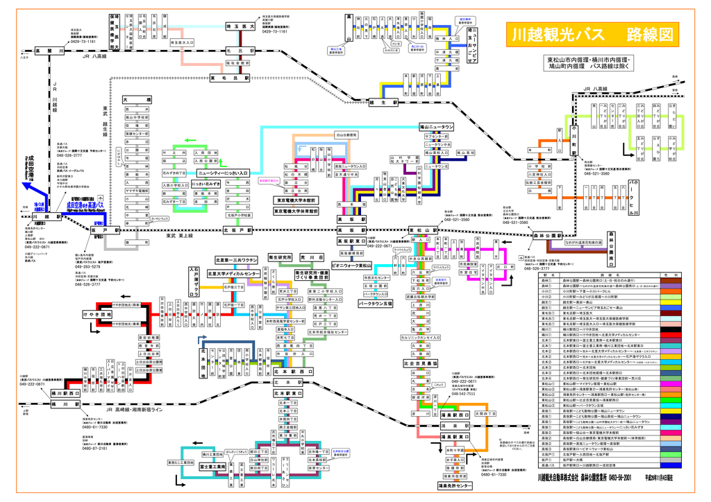 川越観光バス 路線図