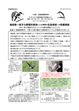 福島第一原子力発電所事故による鳥類の生息環境へ