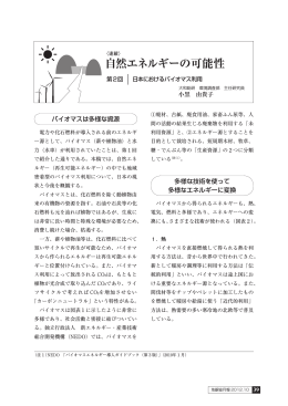 自然エネルギーの可能性 第2回 日本におけるバイオマス利用