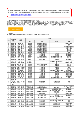 地方創生推進室における担当者名簿 省庁 局 課室 肩書 1 鹿児島県 錦織