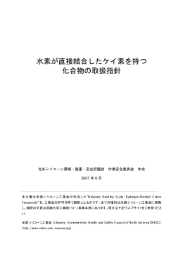 水素が直接結合したケイ素を持つ 化合物の取扱指針