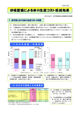 ほ場整備による米の生産コスト低減効果 （PDFファイル 200.6KB）