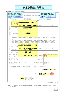 事業を開始した場合