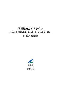 事業継続ガイドライン―あらゆる危機的事象を乗り越えるための戦略と対応