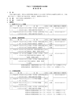 平成27年度教職員等中央研修 実 施 要 項