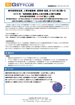 2015 年 「採用実態と優秀な人材の定義」に関する調査