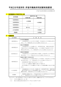 平成28年度採用 伊達市職員採用試験実施要項