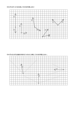 それぞれのF1とF2を合成して合力を作図しなさい F1 F F1 F1 F1 F1 F2