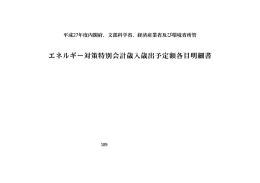 内閣府、文部科学省、経済産業省及び環境省所管 エネルギー対策特別