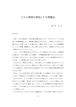 パズル教育の現在とその問題点