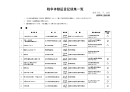 戦争体験証言記録集一覧