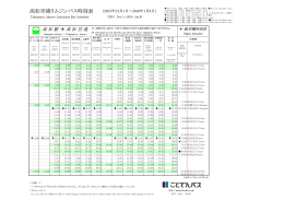 高松空港リムジンバス時刻表 （2015年12月1日～2016年1月6日）