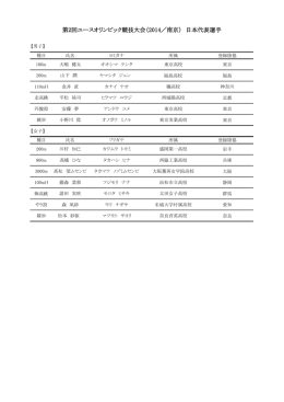 第2回ユースオリンピック競技大会（2014／南京） 日本代表選手