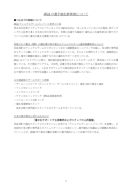 JGA の選手強化新体制について
