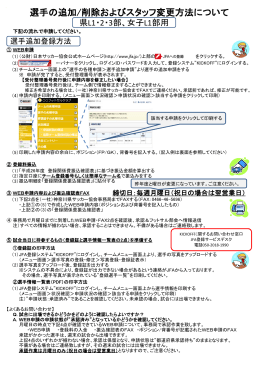 選手の追加/削除およびスタッフ変更方法について