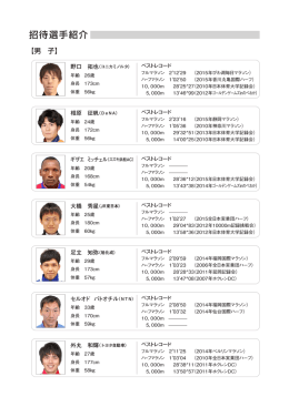 招待選手紹介 - 2015 函館ハーフマラソン大会