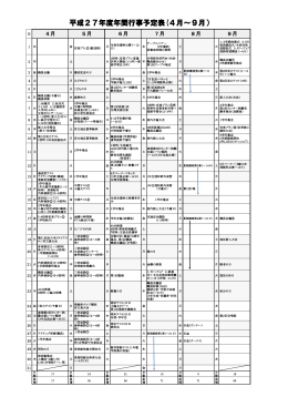 平成27年度年間行事予定表(4月～9月）