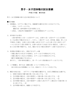 男子・女子団体戦の試合要綱
