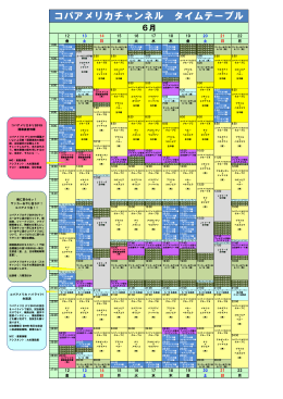 コパアメリカチャンネル タイムテーブル