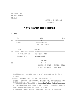 【講演資料1】「アメリカとわが国の公認会計士監査制度」