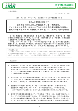 日本・アメリカ・スウェーデン 3カ国のオーラルケア意識調査Vol.1