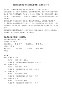 小選挙区比例代表での並立制と併用制