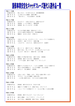 【参考】国保事業安定化推進月間 キャッチフレーズ歴代入選作品一覧