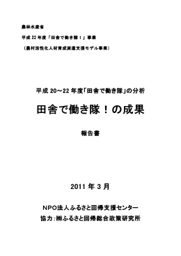 田舎で働き隊！の成果