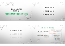 薬にまつわる話 PART 2