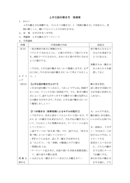 上手な話の聴き方 指導案